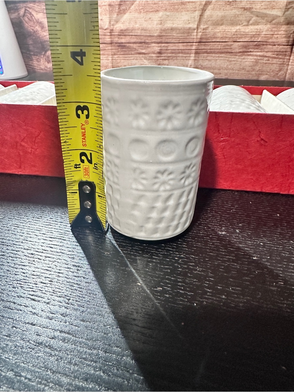 OMC Japan Sake Tea Cups Set of 6 Glazed Stoneware White Patterned Vintage NEW - Picture 5 of 7